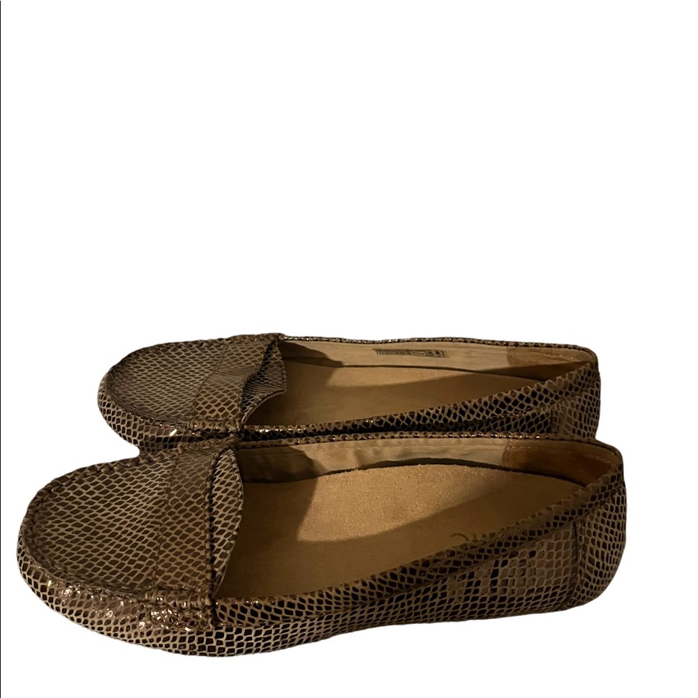 Vionic Brown Snake-Embossed Leather Loafers - Picture 6 of 11